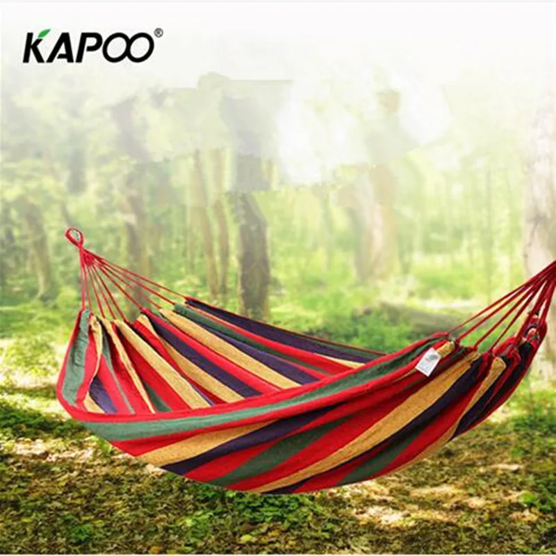 

280*100cm Double-Person Hammock Outdoor Leisure Canvas Hammock Outdoor Furniture Camping Hammock Picnic Mat Park Swing Chair
