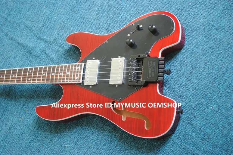 Red Custom Shop 6 strings Electric Guitar No head Guitars Headless