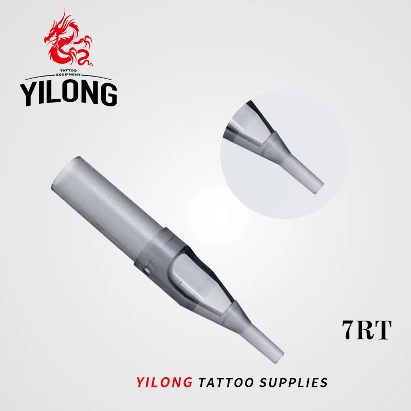 YILONG 50Pcs 7RT Disposable Tattoo Tips gray Color 7RT tips pre sterilized Nozzle Tip For 7R