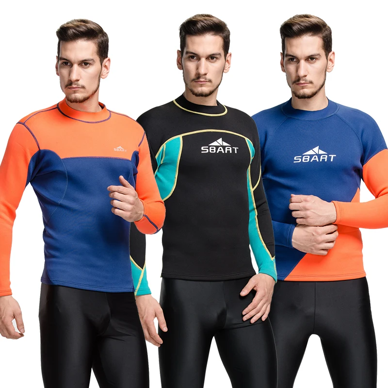Mens 2mm Neoprene Wetsuit male winter Diving shirt cold proof thermal