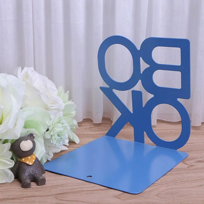 

2 Pcs Alphabet Book Shaped Metal Bookends Iron Support Holder Desk Stands for Books @LS DC05