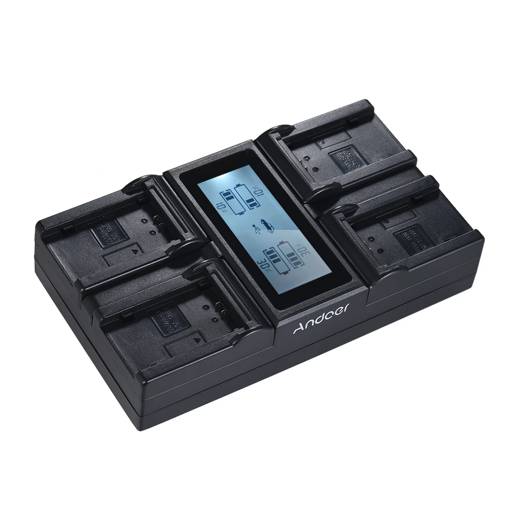 Andoer NP FZ100 4 Channel LCD Camera Battery Charger for Sony A7III A9