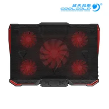 COOLCOLD 5 FAN 2 USB Laptop Cooling Pad Adjustable Notebook Cooler +Holder for 12-17′ Laptop usb fan
