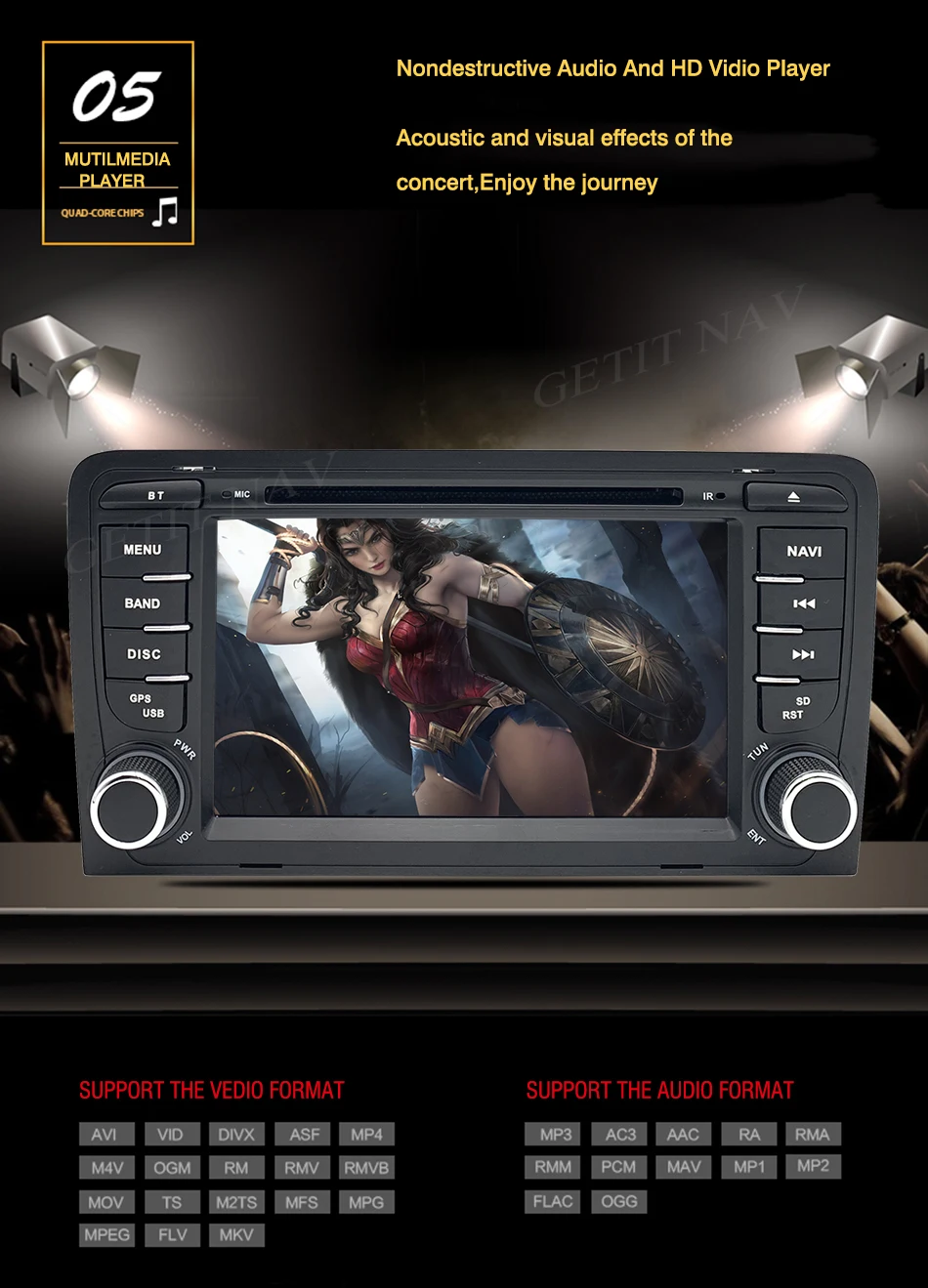 Discount Android 9.0  2 din car dvd gps navigation for Audi A3 8P/A3 8P1 3-door Hatchback/S3 8P/RS3 Sportback multimedia stereo Radio 6