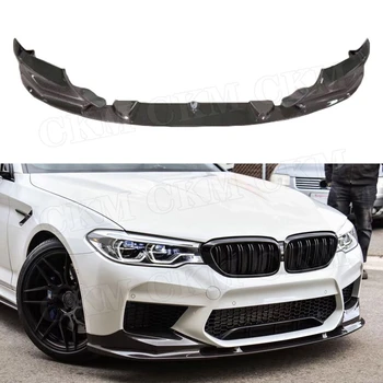 

5 Series Carbon Fiber Front Bumper Lip Spoiler Apron For BMW F90 M5 Original Bumper 2018 2019 3D Style FRP Chin Apron