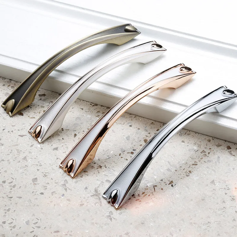 Chrome White Drawer Cabinet Door Handles and Knobs, Thickened Base and No Formaldehyde Kitchen cabinets