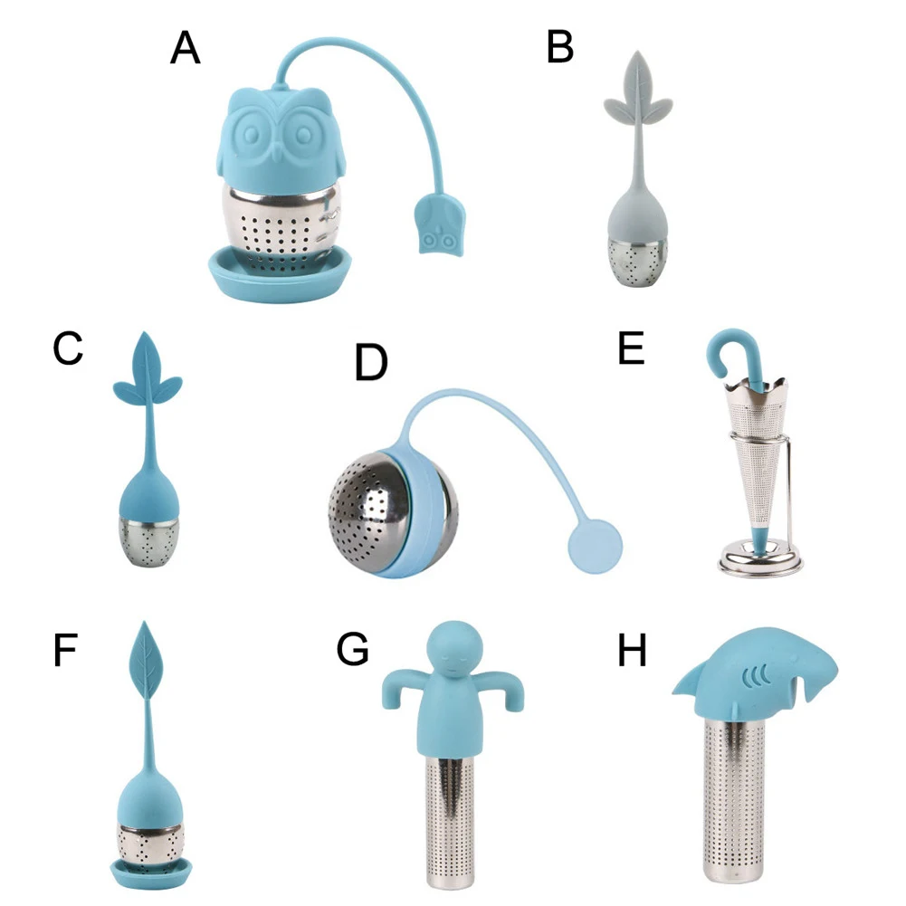 Новинка силиконовый чайный заварочный фильтр для чая для повторного использования Сладкий Лист с поддоном чайный шар травяной фильтр для специй чайные инструменты