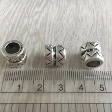 3 шт/лот тибетская серебряная трубка волос оплетка dread дредлок бусины зажимы для волос 7 мм отверстие микрокольца, бусины