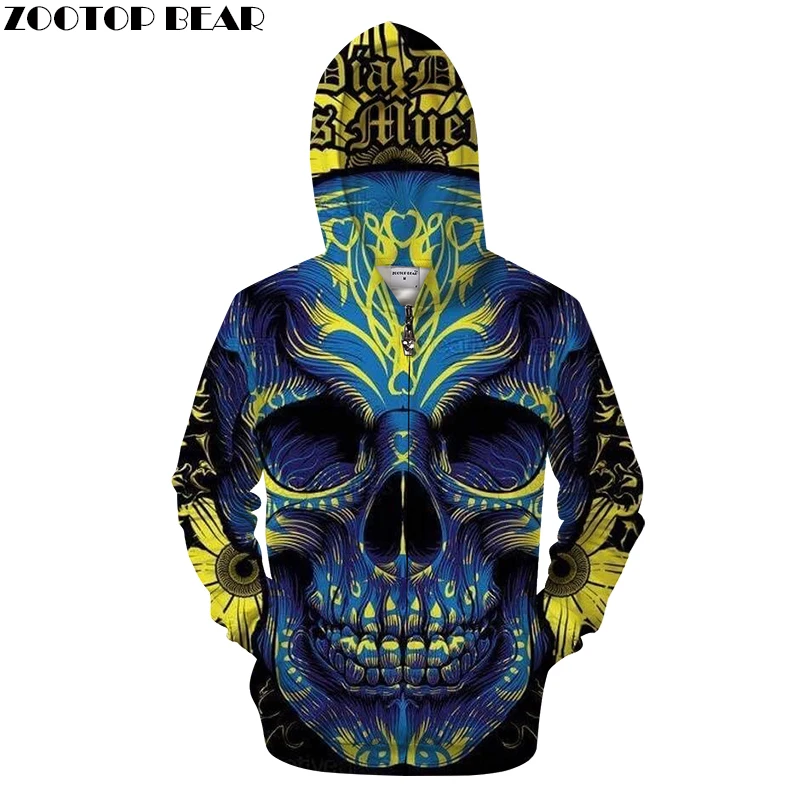 

Girly Skull 3D Zip Hoodie Men Zipper Hoody Male Tracksuit Casual Sweatshirt LongSleeve Streatwear Pullover DropShip ZOOTOPBEAR