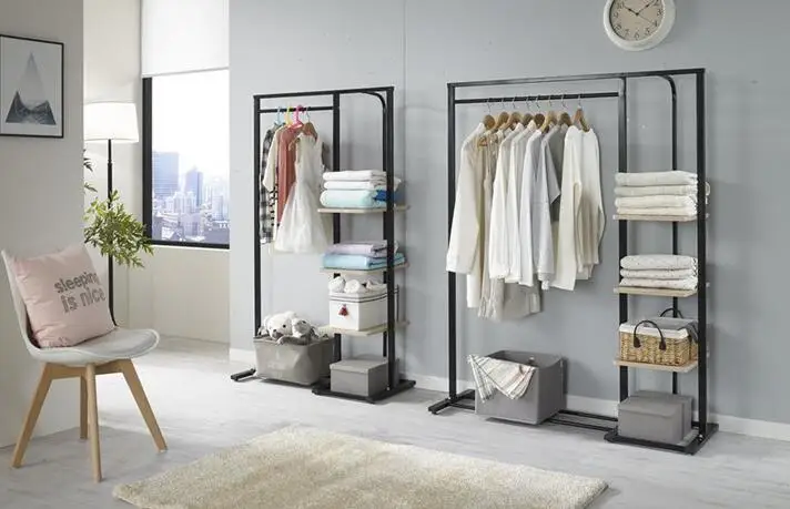 Floor hanger. Bedroom coat and hat rack. Simple hanging clothes rack..