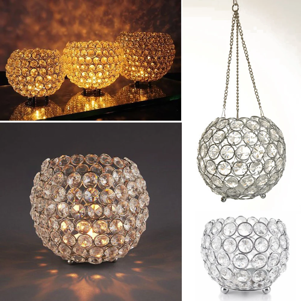 Crystal Globe Bling Tealight Votive Candle Holders Wedding Centerpieces
