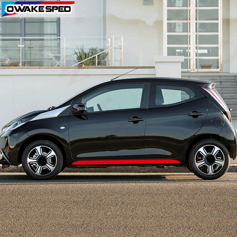 Спортивные наклейки на дверь и юбку для Toyota AYGO- гоночный стиль автомобиля полосы виниловая наклейка авто аксессуары