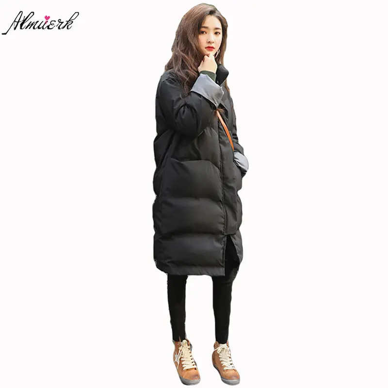 2017 new winter stand collar font b women s b font cotton jacket middle length models