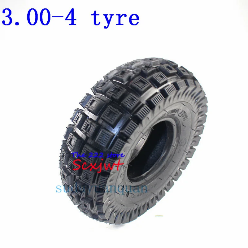 Two Options High quality tyres 3.00-4(10"x3", 260x85) Knobby Scooter, ATV and Go Kart Electric scooter DIY Tires and Tube Set