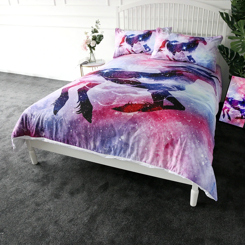 Unicorn Clouds Twin Ful Queen Duvet Cover Sets -Unicorn Fashion HTB1KgrPbcrrK1RjSspaq6AREXXaI