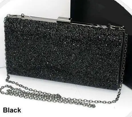 Женская вечерняя сумочка, женские клатчи со стразами и стразами, клатч на день, кошелек, свадебная сумочка, вечерние, банкетные, черные/Золотые/серебряные - Цвет: diamond black