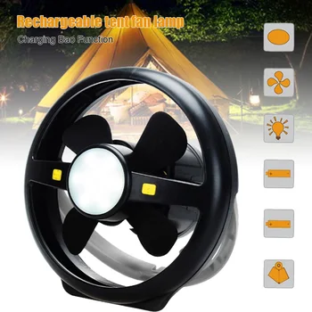 

Camping Tent USB Fan Light 10 LED Rechargeable Lantern Portable Bright Lamp Power Bank Function TSH Shop