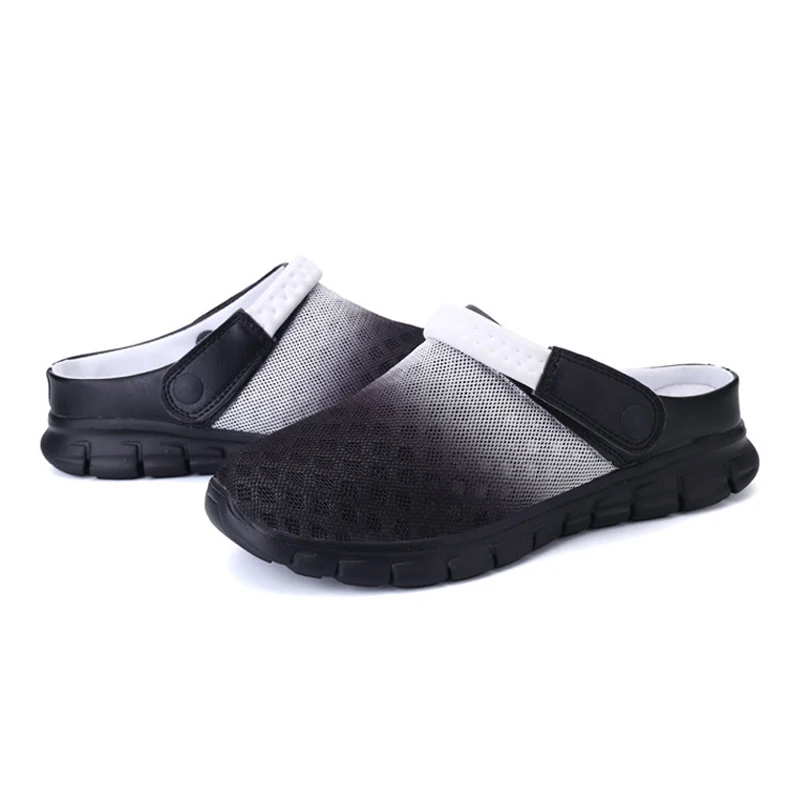 FONIRRA/Лидер продаж; летние мужские удобные пляжные сандалии с сеткой; сандалии для пар; дышащие водонепроницаемые мужские сандалии; большие размеры 36-46; 809 - Цвет: Black
