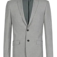 Пользовательские Slim Fit с боковыми светло-серый две Пуговицы Нотч Для мужчин Костюмы Бизнес костюм