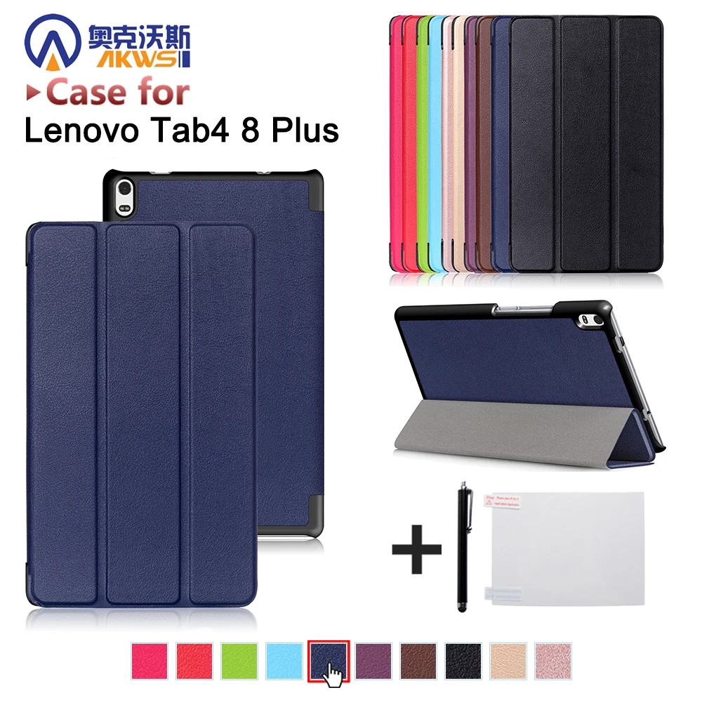 

Funda cover case for Lenovo TAB 4 8" Plus TB-8704N/TB-8704F (2017 new release) folio triangle stand cover case+gift