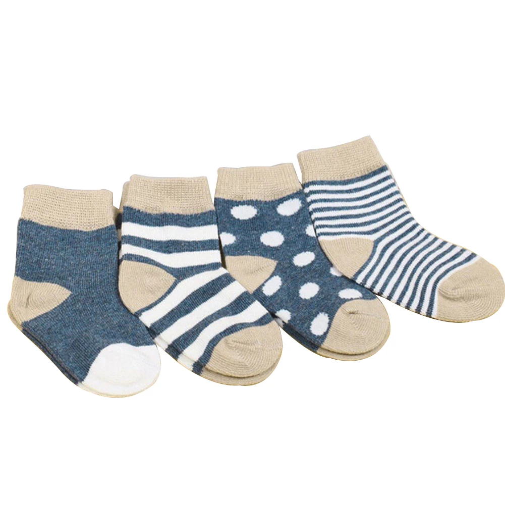 4Pairs Soft Cotton Toddler Newborn Infant Polka Dot Striped Baby Boy