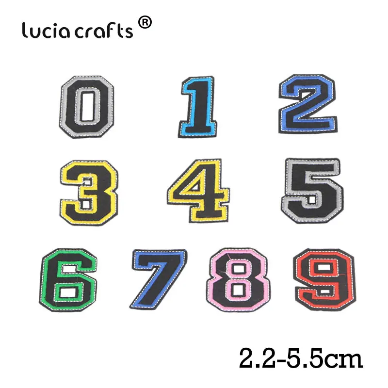 Lucia ремесла цифры Алфавит буквы нашивки вышитые железные на патч для Бейджи для одежды паста для сумки брюки Швейные L0404 - Цвет: Style15  10pcs