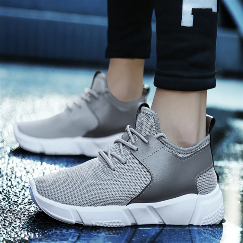 Sneakers Men Knit Mesh Shoes Outdoor Fashion Breathable Fashion Straps Sports Running Casual Sneakers Solid Shoe #FS#4NV08 (20)