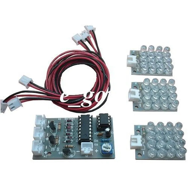 5PCS CD4017 NE555 Detonation Flash Light 12V DIY Kit Electronic Circuit