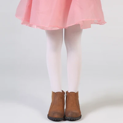 Детское платье для маленьких девочек с цветным 80D Осенние Колготки Чулки детский балетный танец белые колготки Бархатные колготки непрозрачные