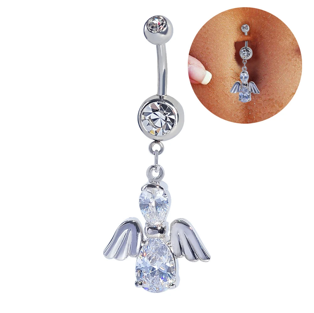 Fairy Lichaam Sieraden Staal Fake Piercing Nagel Navel Ring AAA zirkoon Kwastje voor Meisjes Geschenken AG065|fake belly button|belly buttonnavel ring - AliExpress