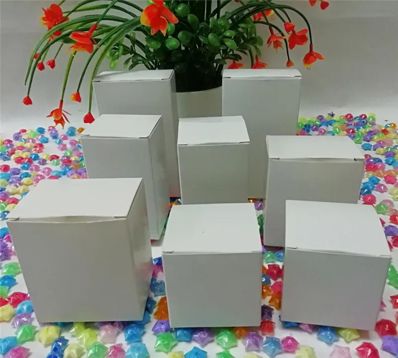 

5pcs/lot New White Kraft Paper Box Craft Present Boxes for Candy/Perfumes Small Gift Box 350gsm Cardboard Carton Box 14 sizes