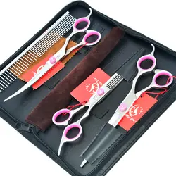 Meisha 7 дюймов Японии 440c парикмахерские резки Истончение изогнутые ножницы для домашних животных Уход за лошадьми собака ножницы для стрижки