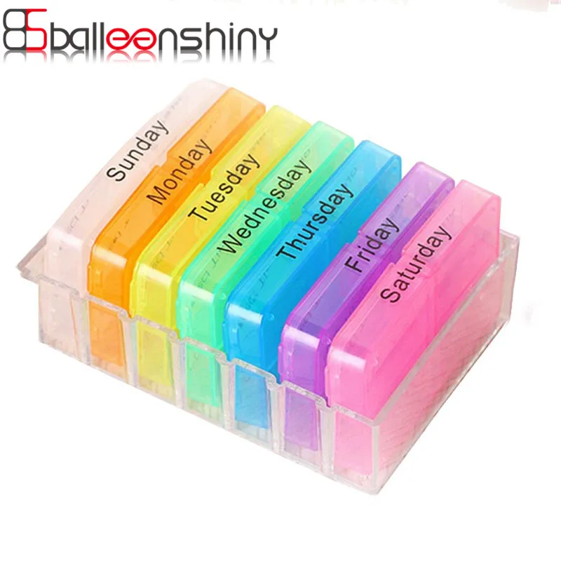 

Creative Weekly 7 Days Pill Tablet Sorter Medicine Colorful Pill Box Container Dispenser Organizer Health Care Storage Box