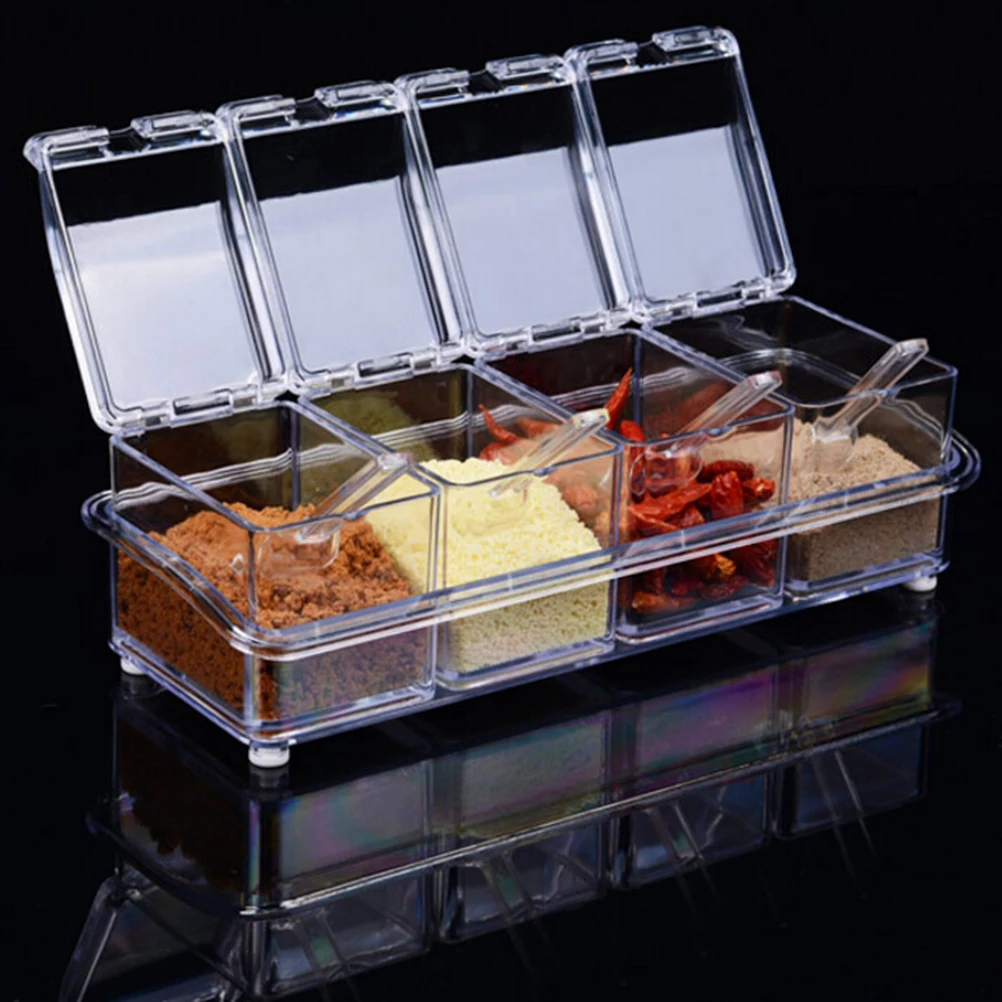 European Flavor Seasoning Jar Set Box Kitchen Condiment Box Spices Storage Box Seasoning Boxes 4pcs/Set Hot Sale