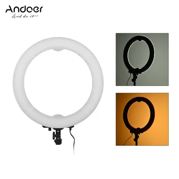 

Andoer LED Ring Light 36W Fill-in Light 360pcs LED Beads 5500K Adjustable Brightness with Color Filters Carry Bag