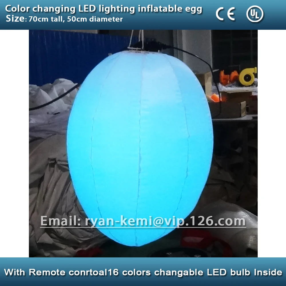 Party bar decoration color changing LED lighting inflatable egg balloon LED inflatable ellipsoid LED lighted inflatable  ellipse 3
