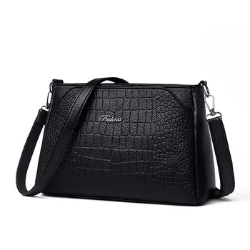 

Solid Color Zipper Shoulder Bag Summer Simple Style Leather Clutch Bags Office Women Versatile Messenger Crossbody Bag