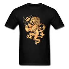 Camiseta del alerón del león Crest, camiseta del Juego de tronos, ropa de hombre, camisetas de algodón, camiseta Vintage de dibujos animados, camisetas divertidas de los años 80