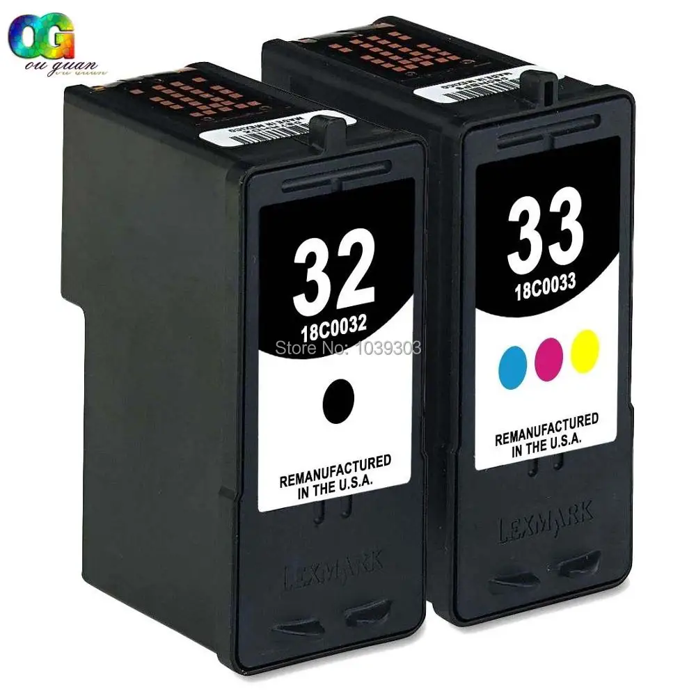 

2PK 32 33 Ink Inkjet 18C0032 18C0033 Combo Set H.Y Compatible For Lexmark P6250 P4330 P6350