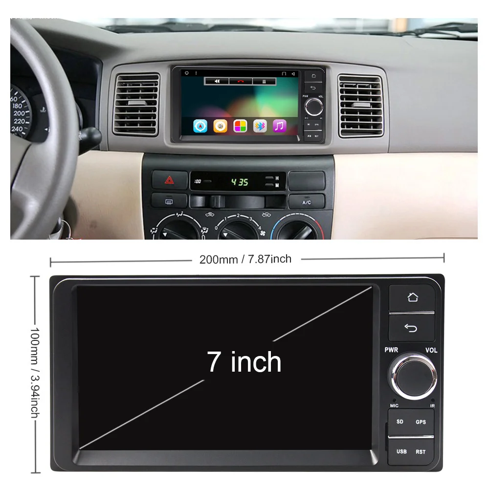 Eunavi 7 ''2 din tda7851 android 8,1 Автомагнитола Стерео gps для Toyota Hilux VIOS старый Camry Prado RAV4 Prado 2003-2008 Авторадио