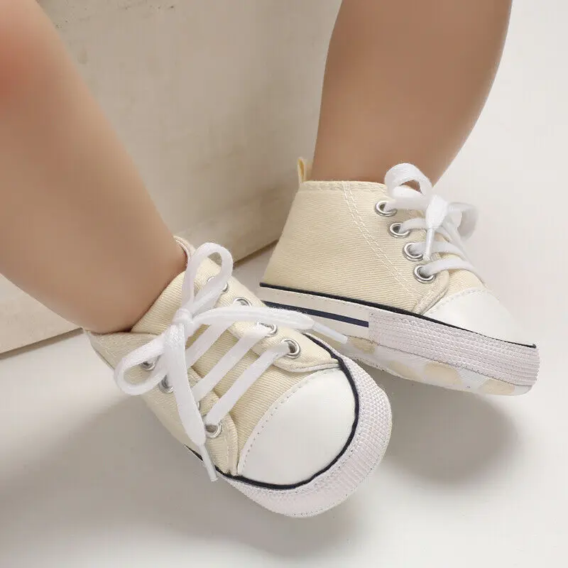 New Casual Baby Shoes Baby Boy Girl Anti-slip Soft Sole Crib Casual Canvas Shoes Sneakers 0-18M