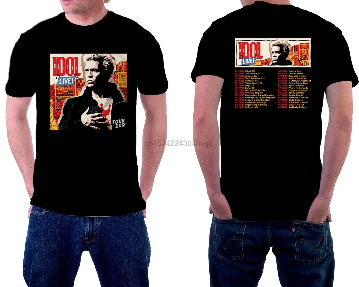 Billy Idol Тур Для мужчин футболки с рисунками из мультфильмов закрытым носком