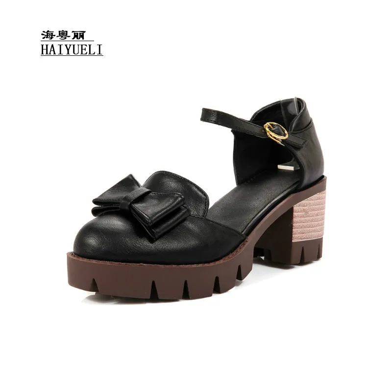 

The New Restoring Ancient Ways Women's Shoes Lovely Bowknot Women Comfortable Casual Shoes Thick Heel