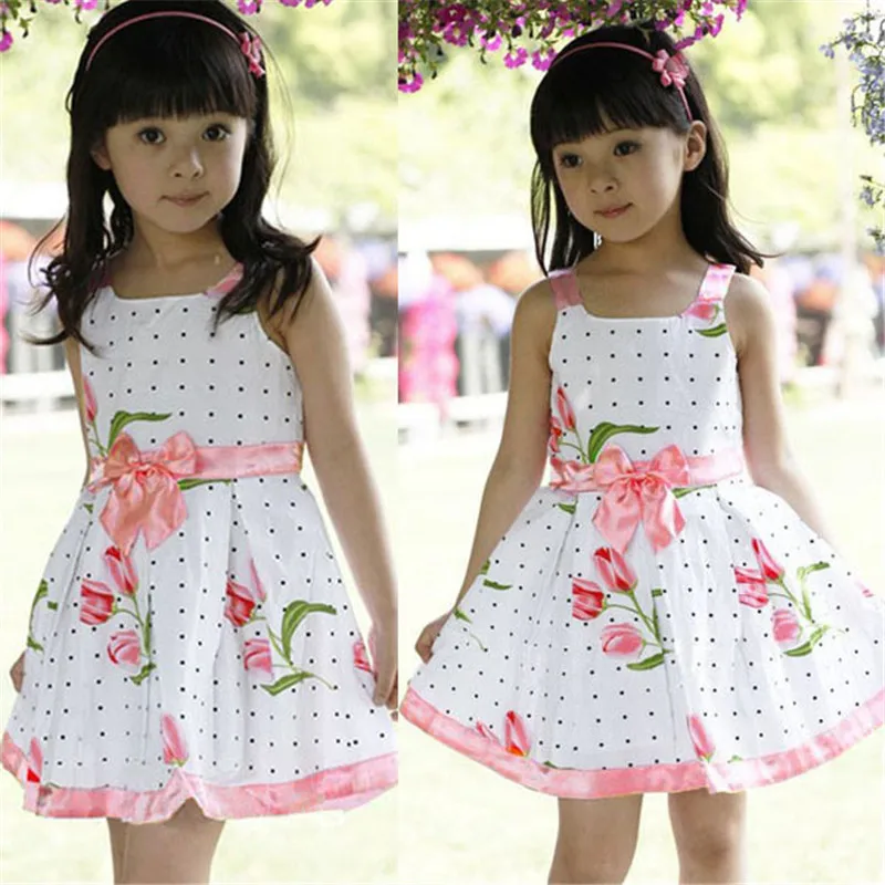 Infant Baby Dress Girls floral dress with Flower Sleeveless Print Bow Dress Summer Girls Clothing Cotton Party Princess Dresses цена Infant Baby Dress Girls floral dress with Flower Sleeveless Print Bow Dress Summer Girls Clothing Cotton Party Princess Dresses цены онлайн