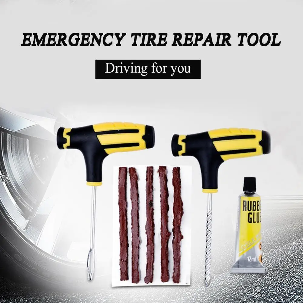 

Car Tire Repair Tool Tire Repair Kit Studding Tool Set Auto Bike Tubeless Tire Tyre Puncture Plug Garage Car Accessories