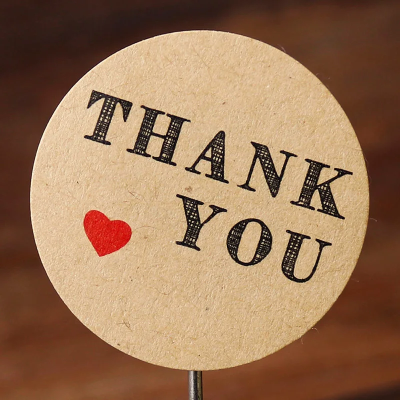 

204pcs Thank You Kraft Paper Stickers Scrapbooking Gift Box Bag Sealing Sticker Self Adhesive Sticker Baking Kraft Paper Lables