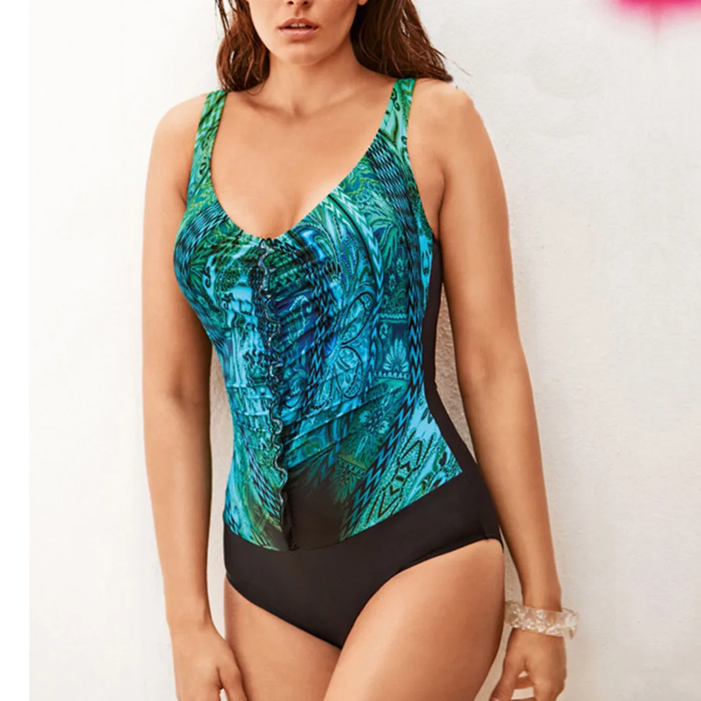 

Women's Swimming Suit 2019 Sexy Bikini Swimsuit Women Beachwear Patchwork 1 Piece Bandage Bikini Swimsuit Bathing Suit