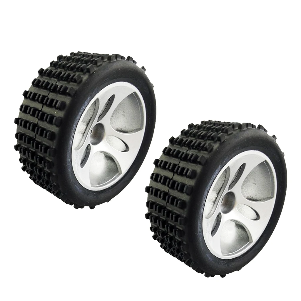 2Pcs Black Plastic Wheel Hex Rim Tire Tyre for Wltoys A959 RC Crawler Buggy