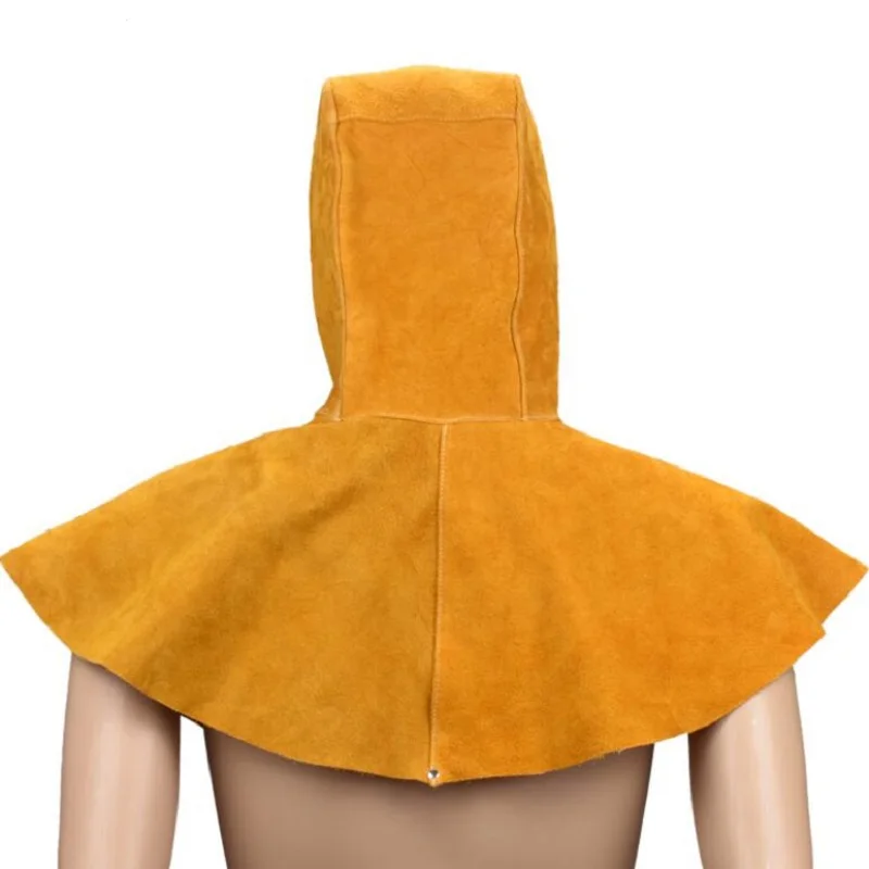 Wear-resistant Cowhide Welding Hat Cloak of Welder Clothing High Temperature Resistant Welder Working Head Shoulder Protective
