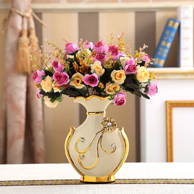 Online Shop Ornaments Vases With Flowers Bloom Ceramic Home Decor